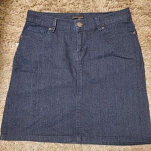 New York & Co. Dark Denim Cotton Spandex Skirt S 8